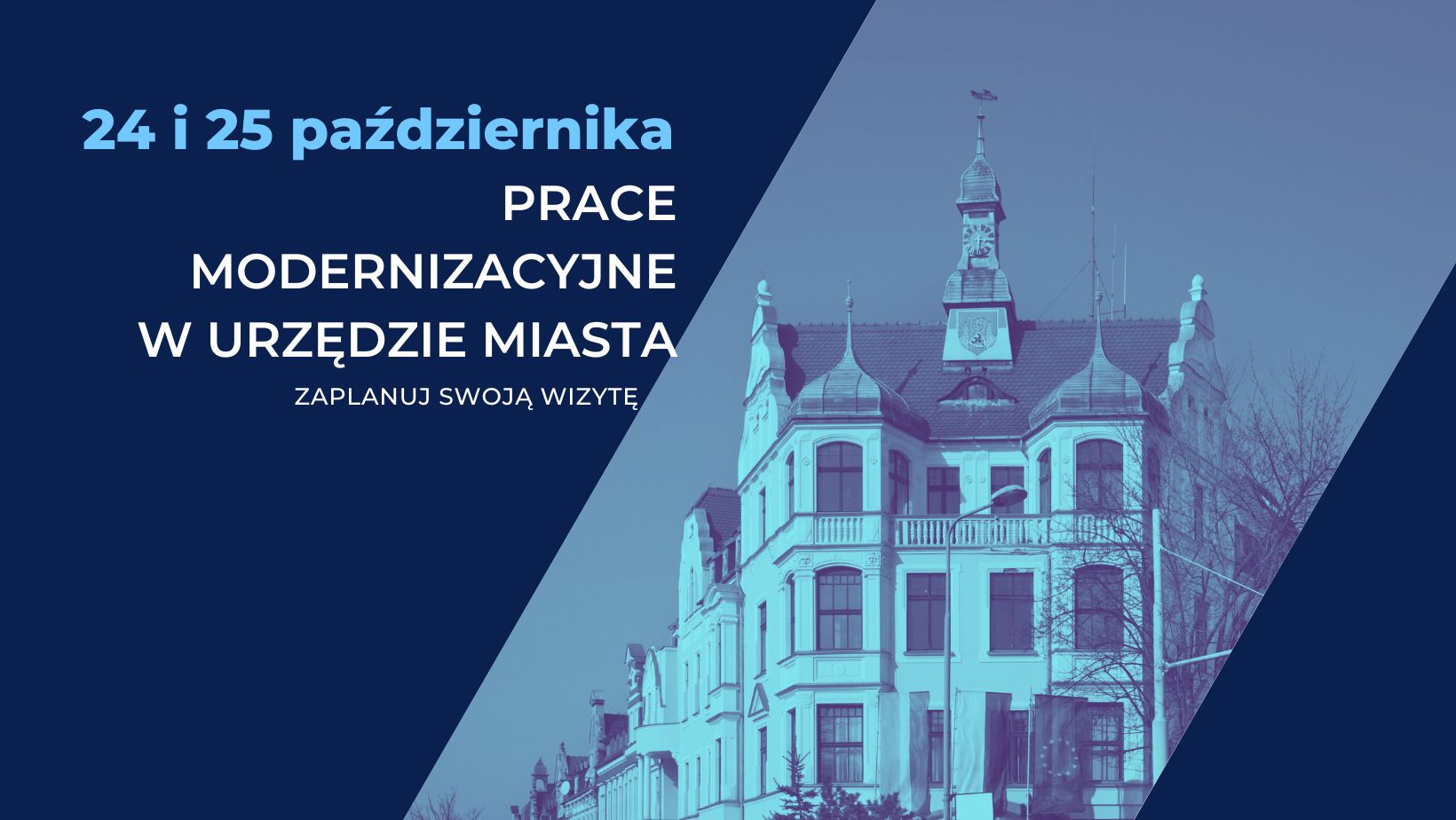 Read more about the article 24 i 25 października 2024 r. – Prace modernizacyjne w Urzędzie Miasta